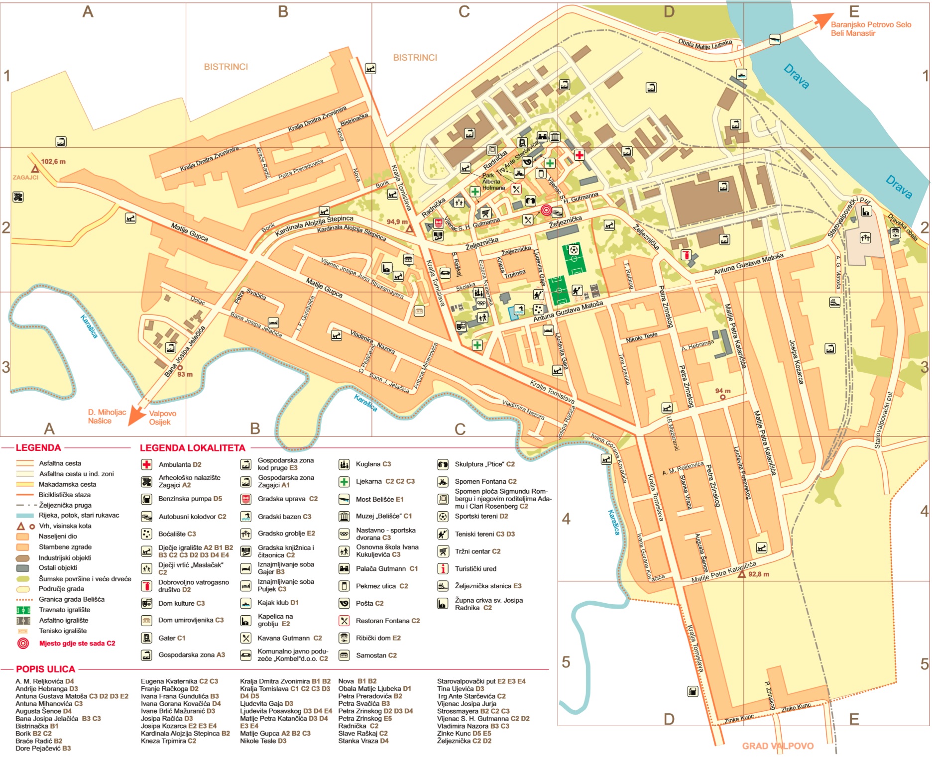 karta belišća Plan grada | Grad Belišće karta belišća